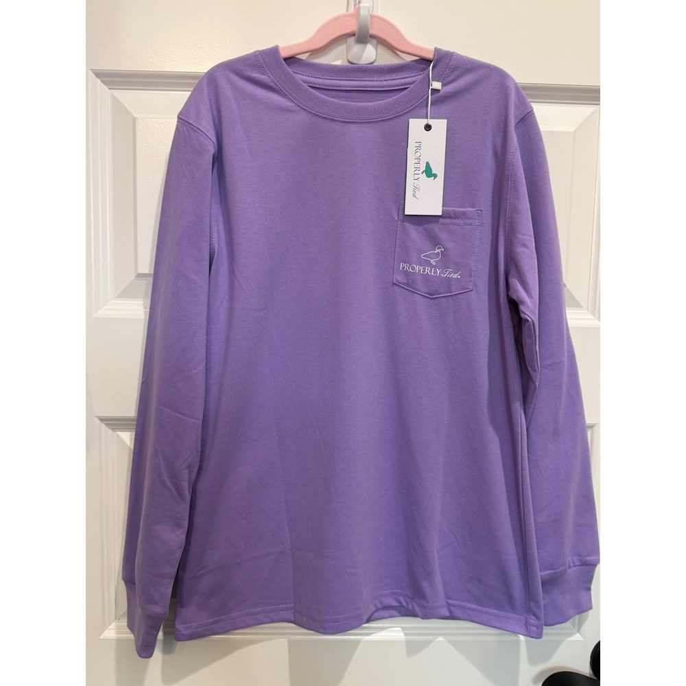 Properly Tied Girls Disco Ball Long Sleeve Pocket T-Shirt Purple YM 10-12 NWT